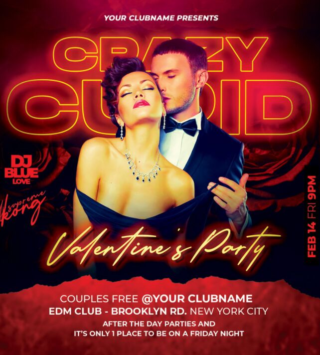 Valentines Flyer PSD Mockup