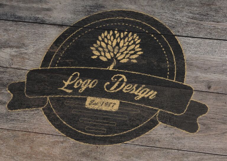 Vector Wood Logo Mockup