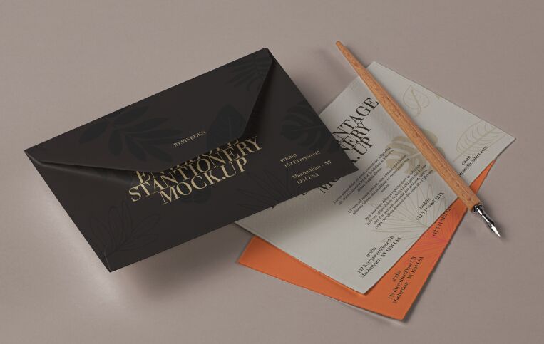 Vintage Psd Invitation Mockup Set