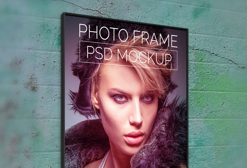 Wall Photo Poster Mockup PSD