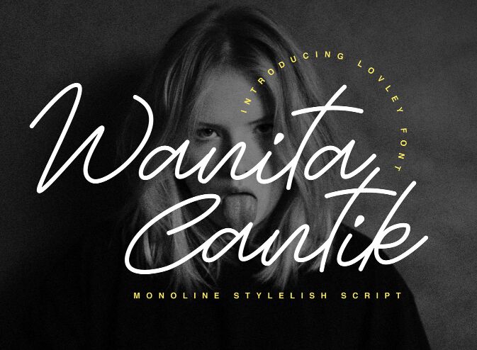 Wanita Cantik Monoline Script Font