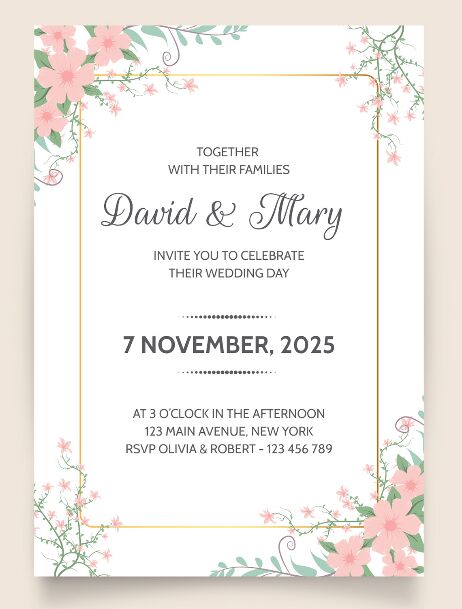 Wedding invitation template Free Download