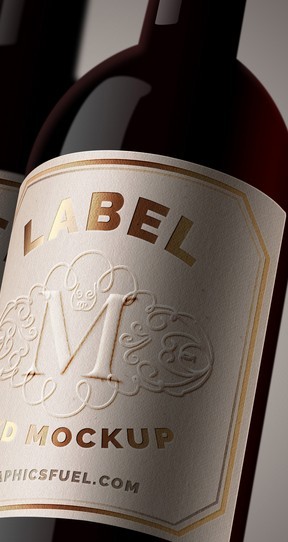 WINE BOTTLE LABEL MOCKUP PSD