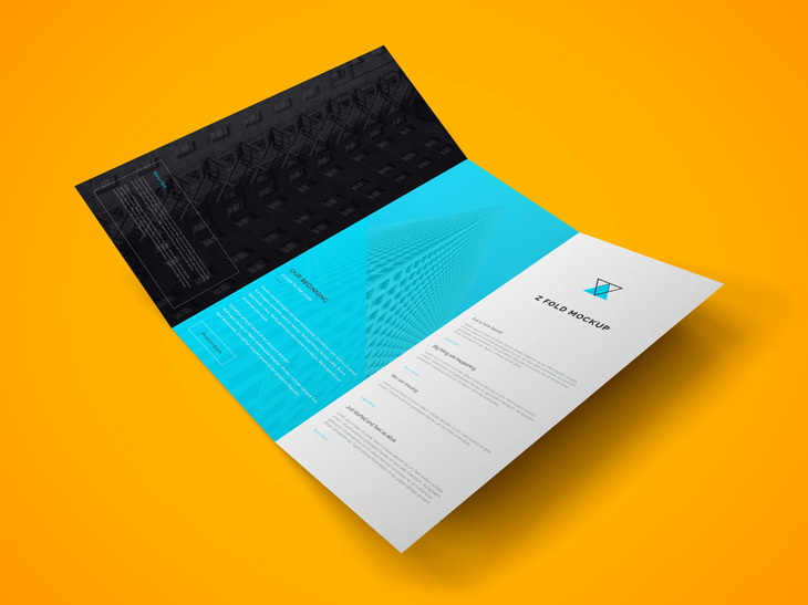 Z Fold Brochure PSD Mockup