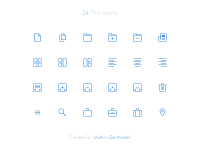 24 Thin Icons