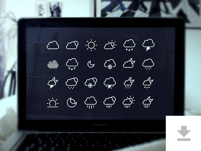 24 Weather Icons - Freebie