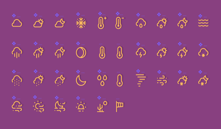 36 Weather Icons Figma