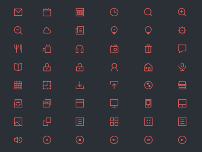 48 Thin Icons