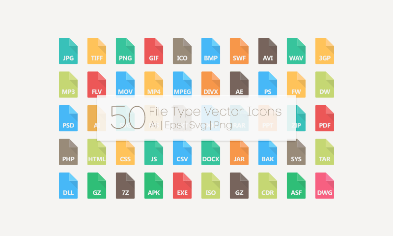 50 File Type Vector Icons