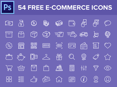 54 Free e-commerce icons