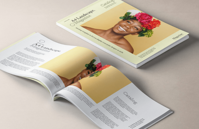 A4 Landscape Magazine Mockup v2