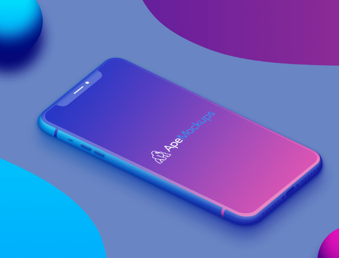 Colorful iPhone X Mockup Free