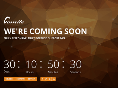 Comite - Timer Coming Soon PSD Template