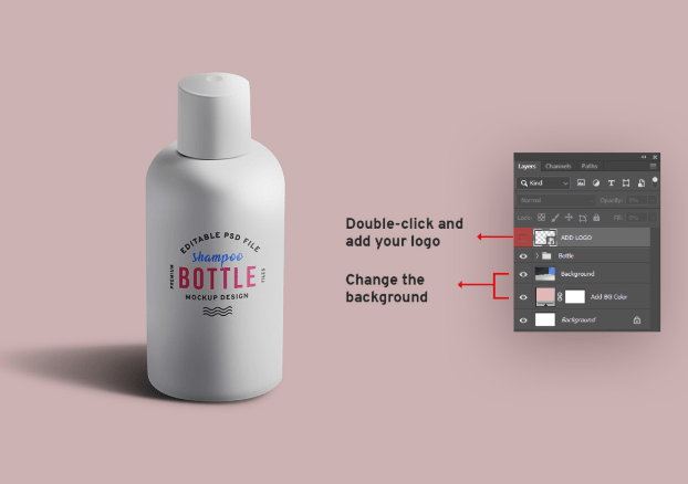 Cosmetic Shampoo Lotion Bottle Mockup PSD