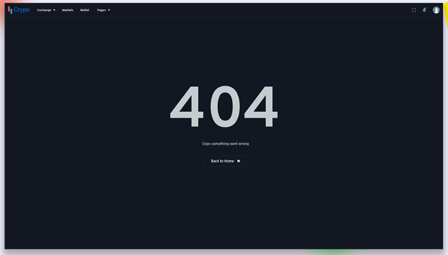 Dark Crypo 404 Error Template