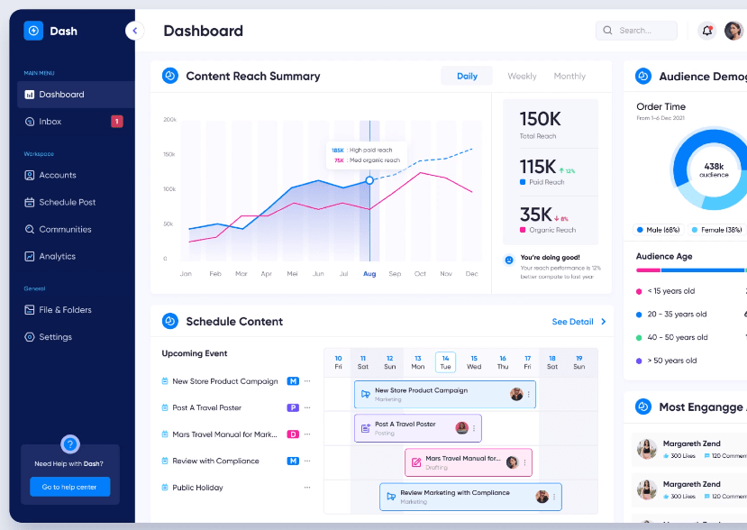 Dash Free Dashboard UI Figma