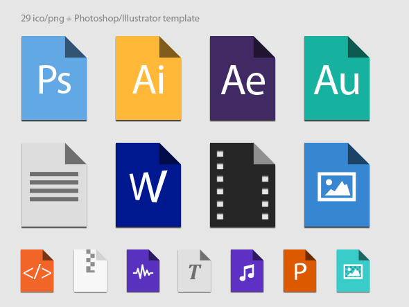 Flat file types in color