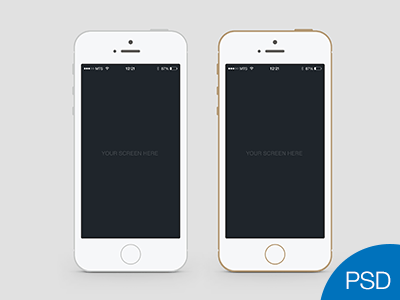 Flat iPhone 5S PSD Mockup PSD