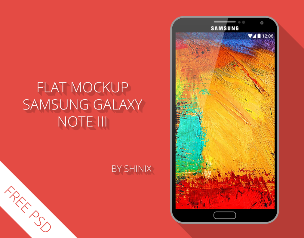 Flat mockup Samsung note III