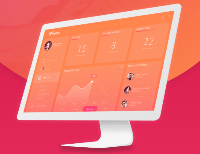 Fliminc - Free Admin Dashboard UI PSD Mockup