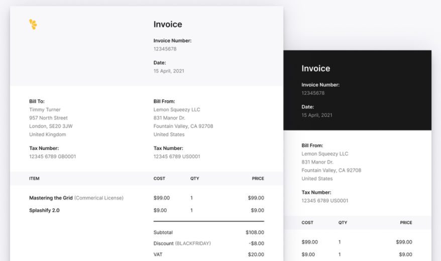 Free A4 Invoice Template Figma