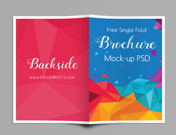 Free A4 Single Fold Brochure Mock-up PSD