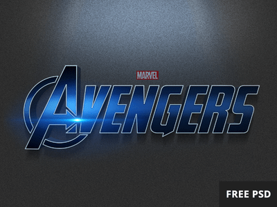 Free Avengers PSD text style