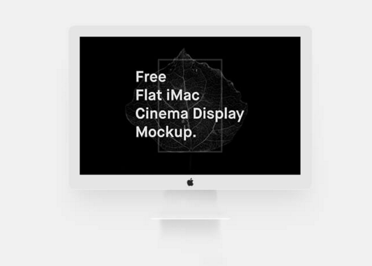 Free Flat iMac Mockup (Cinema Display)