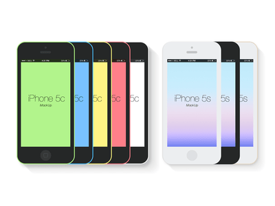 Free Flat iPhone 5c&5s Mockup