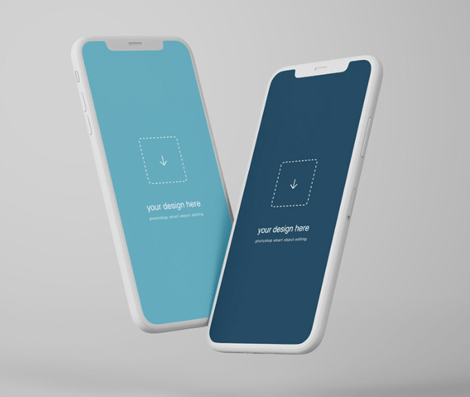 Free Floating iPhone X Mockup-min