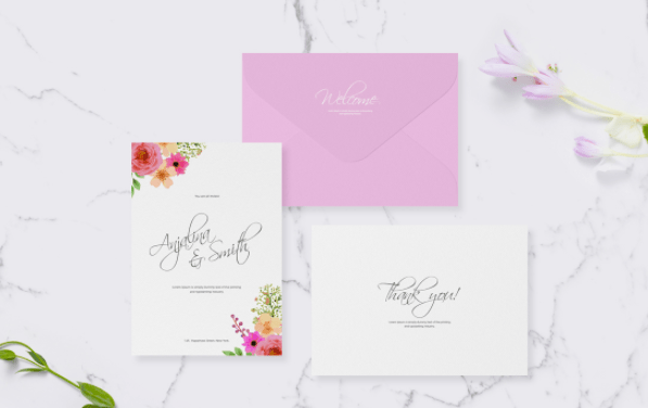 Free Invitation Card Mockup For Wedding & Greetings