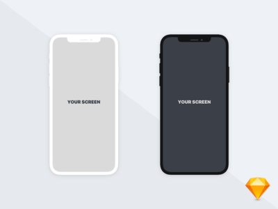 Free iPhone X flat illust MockUp Sketch