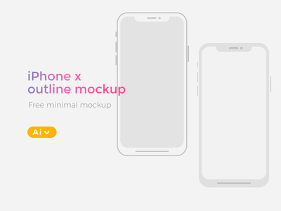 FREE iPhone X Illustrator Wireframe Mockup