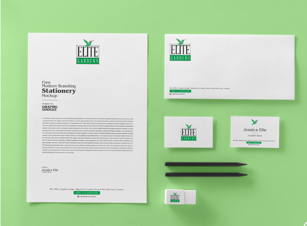 Free Modern Branding Stationery Mockup PSD-min