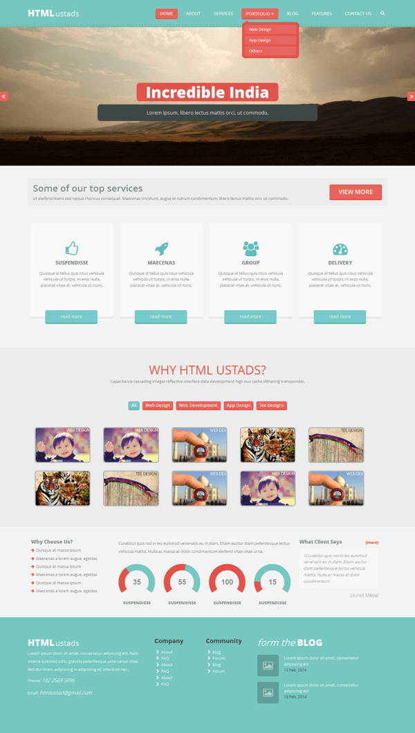 FREE One Page Reponsive HTML Template