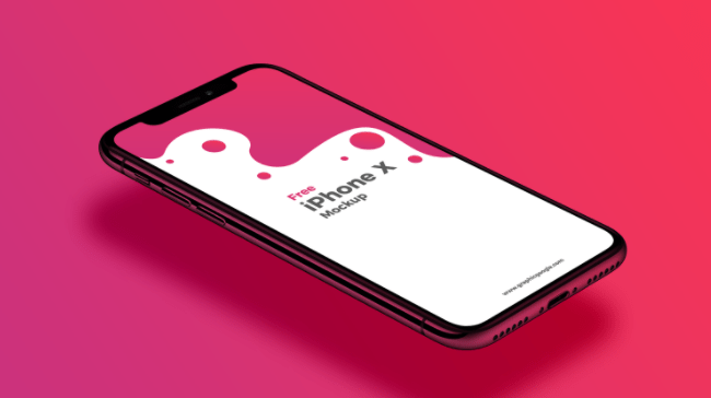 Free Perspective View iPhone X Mockup