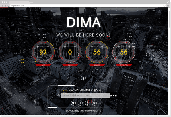 Free PSD & HTML5 CSS3 Coming Soon Page