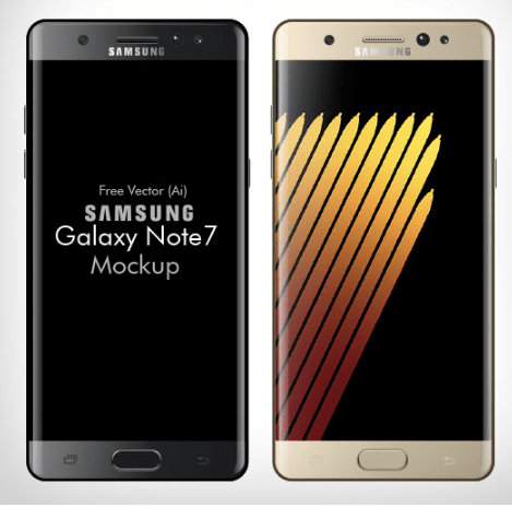 Free Vector Samsung Galaxy Note 7 Mockup