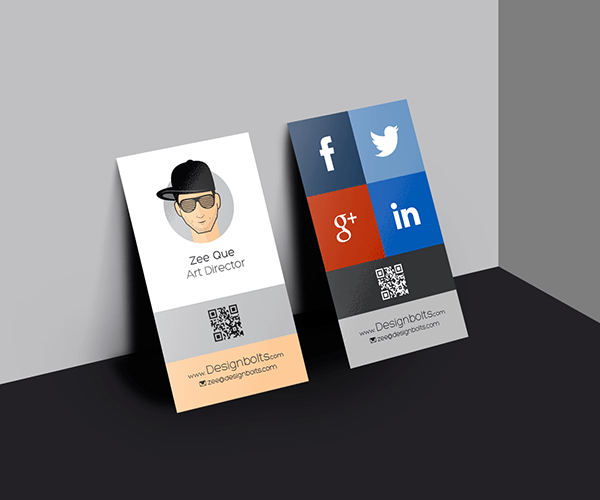 Free Vertical Business Card Design Template & Mock-up PSD File