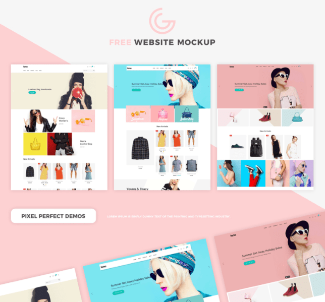 Free Website Mockup PSD