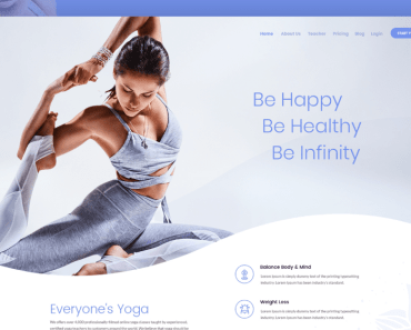 Free Yoga Web Design PSD Template