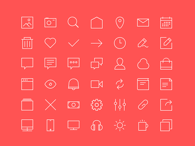 Freebie 2px lines 48x48px Icons