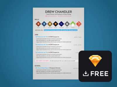 Freebie Sketch Resume Template