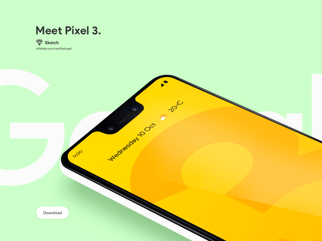 Google Pixel 3 Mockup Sketch