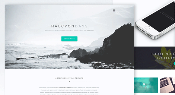 Halcyon Days One Page Website Template