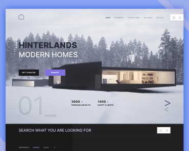 Hinterlands Real Estate Market Landing Page