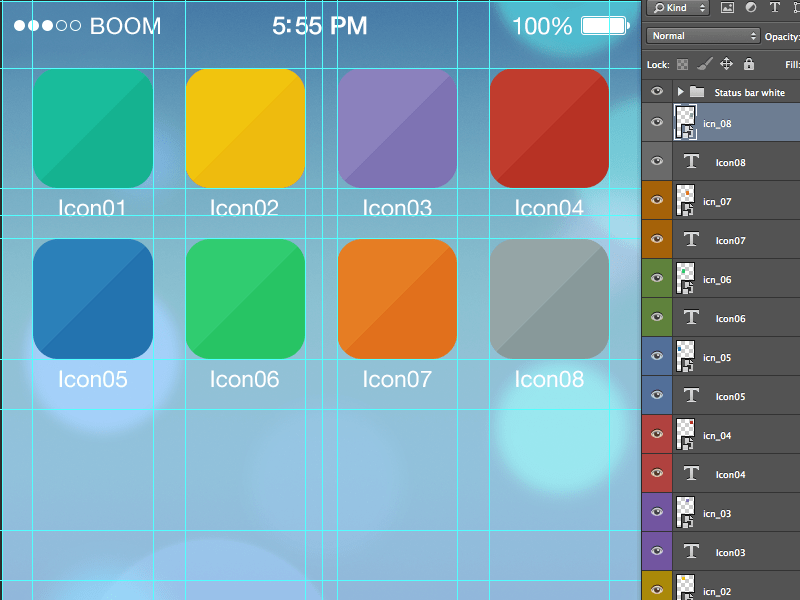 Icon iOS7 tool grid