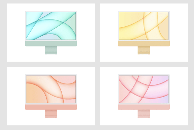 iMac 24 Mockup With All Vibrant Colors