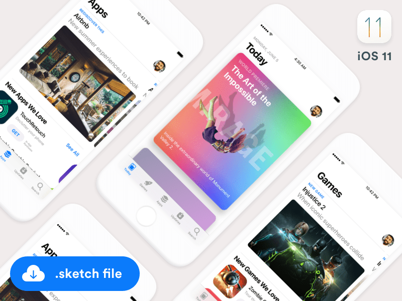 iOS11 App Store GUI (Sketch freebie)