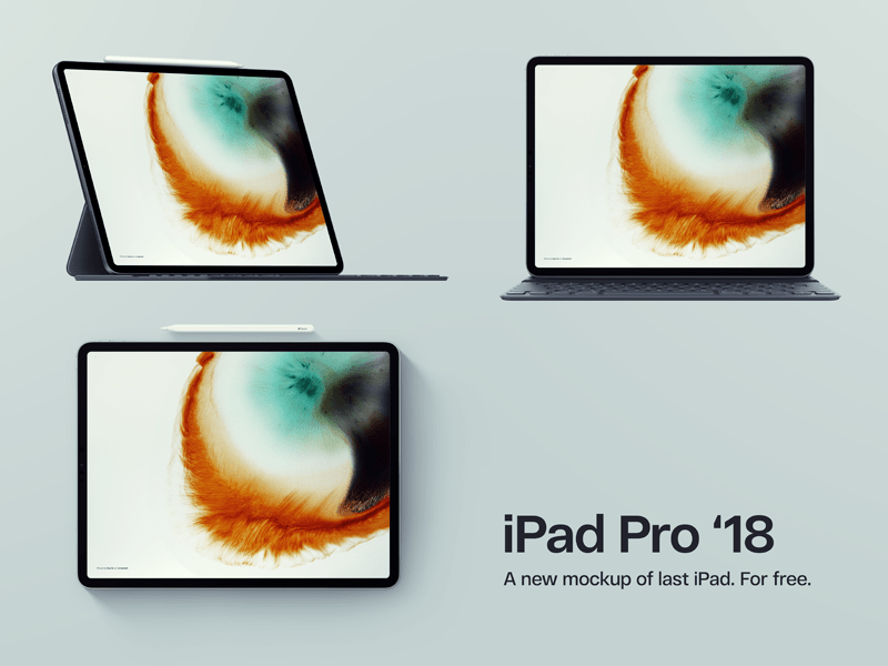 iPad Pro 2018 Mockup Three Views